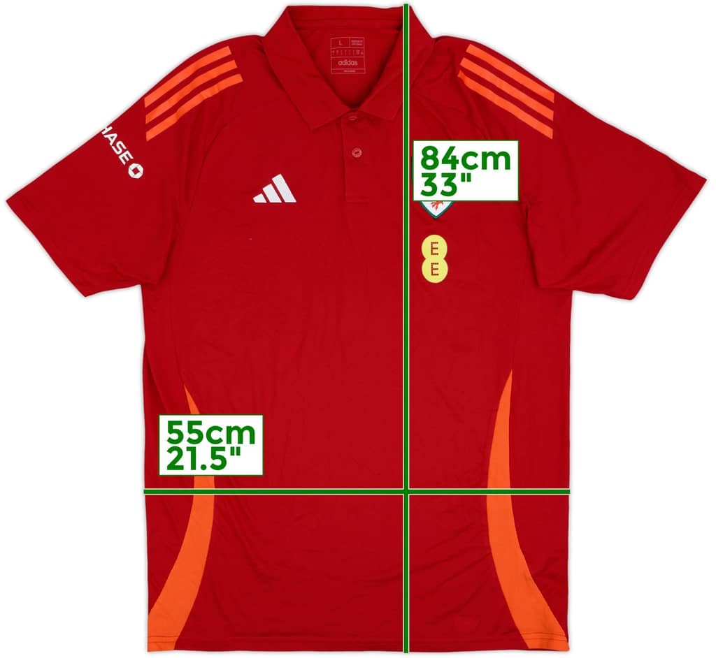 2023-24 Wales adidas Polo Shirt - 9/10 - (L)