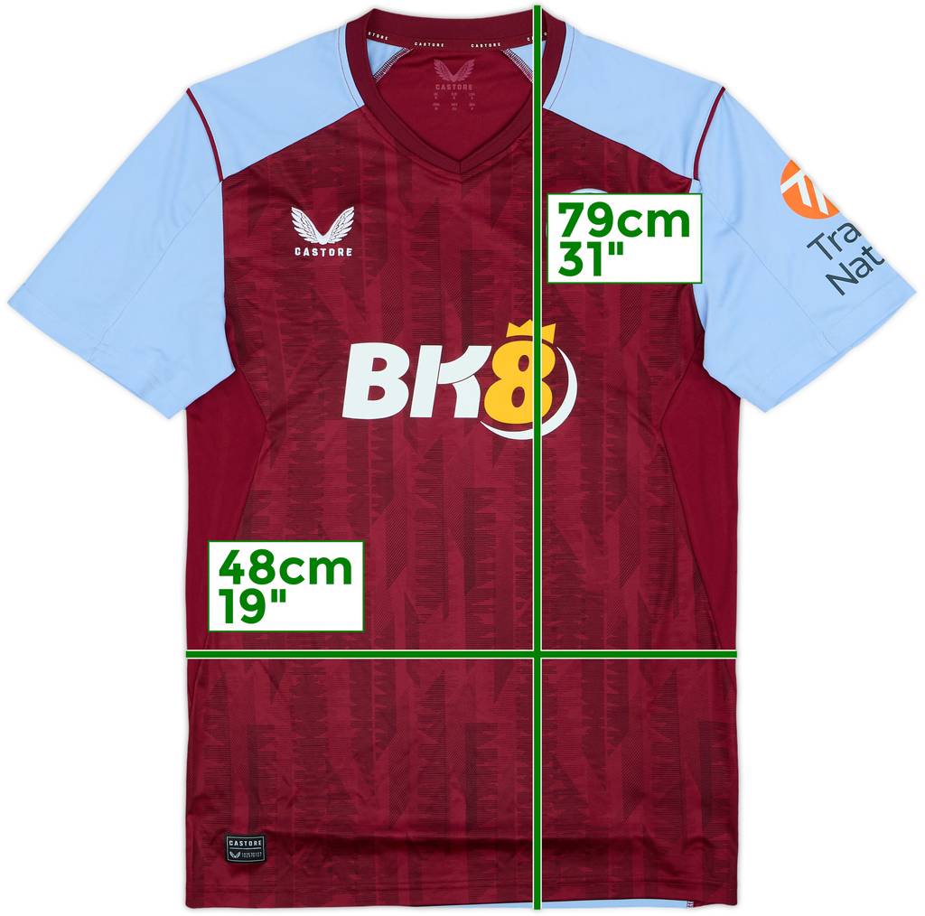 2023-24 Aston Villa Home Shirt - 8/10 - (S)