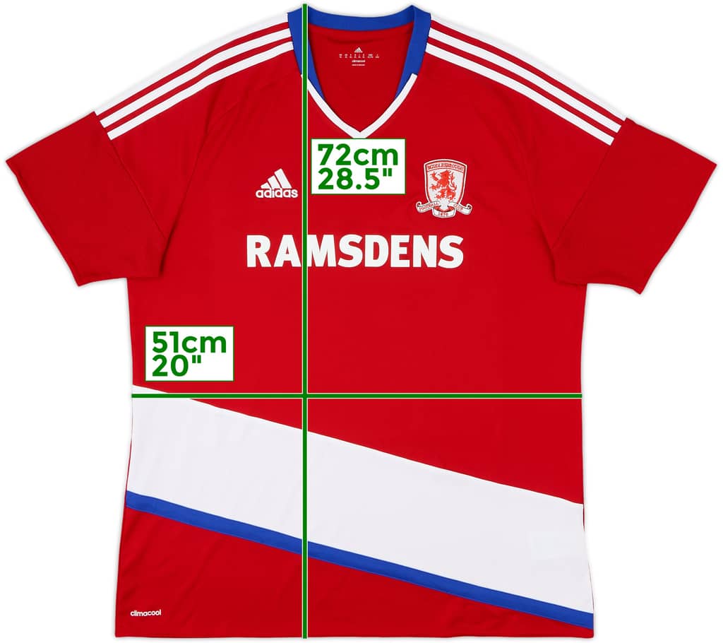 2016-17 Middlesbrough Home Shirt - 8/10 - (XL)