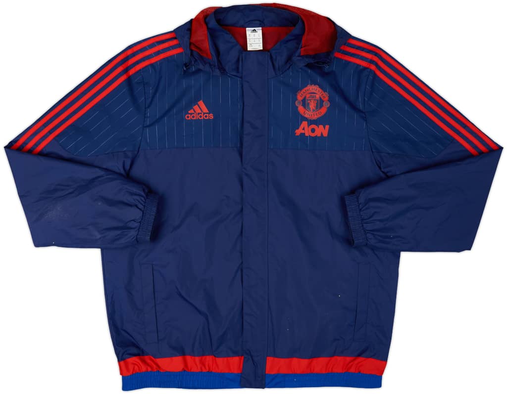 2015-16 Manchester United adidas Hooded Rain Jacket - 6/10 - (XL)