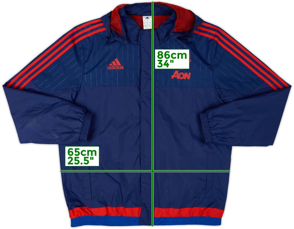 2015-16 Manchester United adidas Hooded Rain Jacket - 6/10 - (XL)