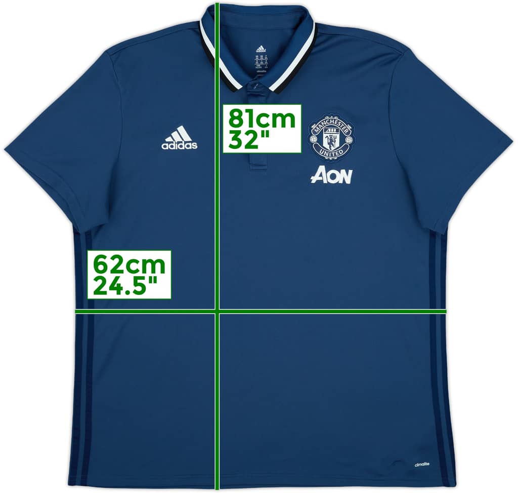 2016-17 Manchester United adidas Polo Shirt - 9/10 - (XXL)