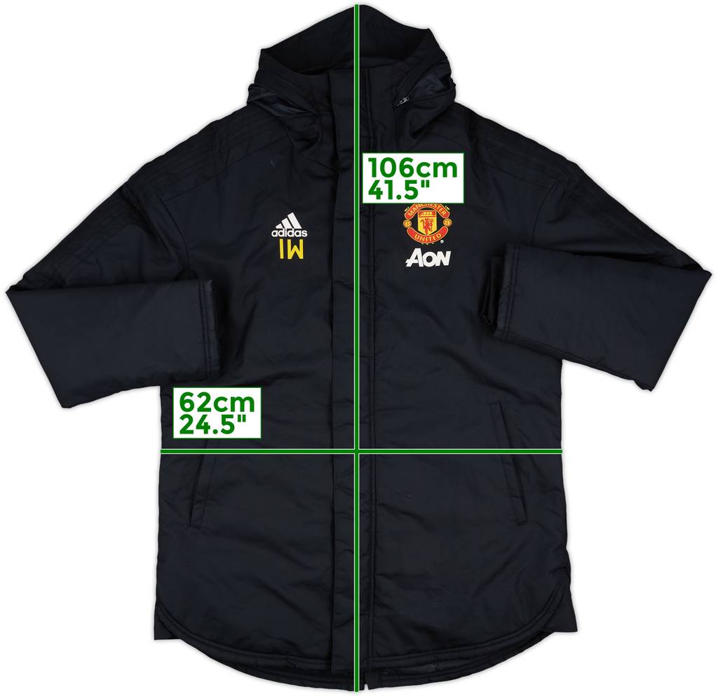 2019-20 Manchester United Staff Issue adidas Padded Bench Coat IW - 9/10 - (L)