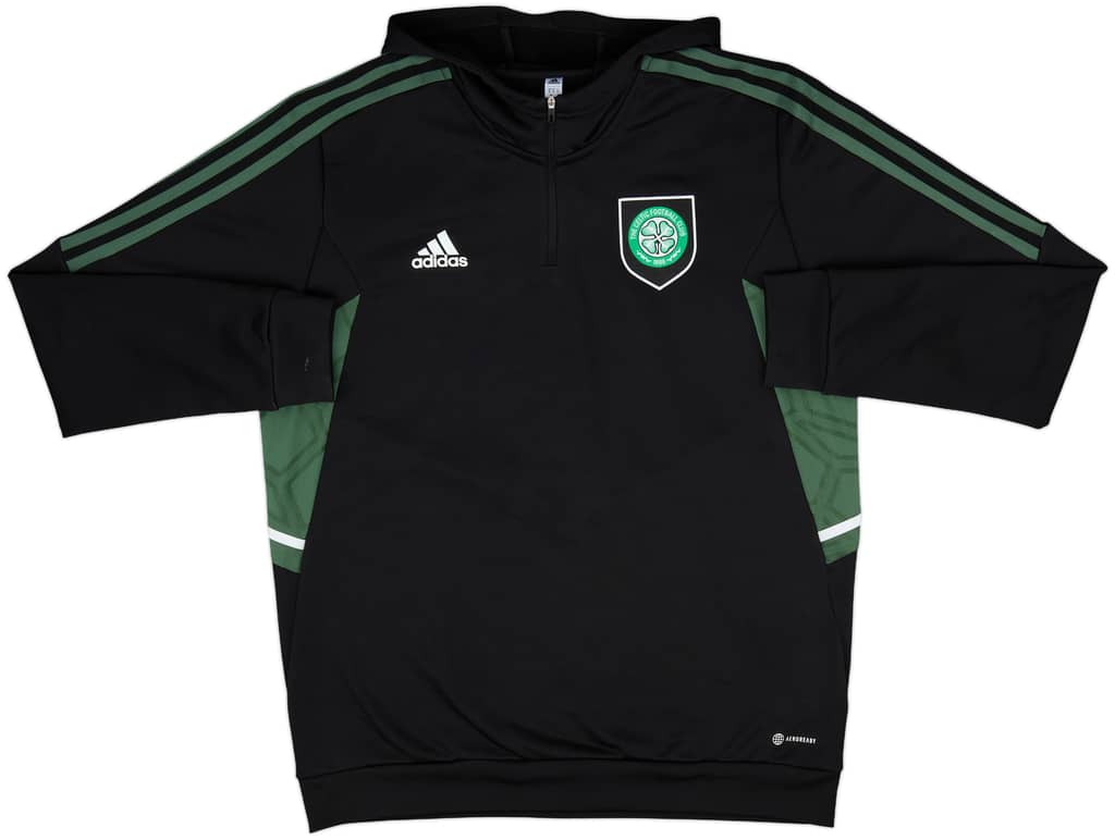 2022-23 Celtic adidas Hooded 1/4 Zip Drill Top - 10/10 - (XL)