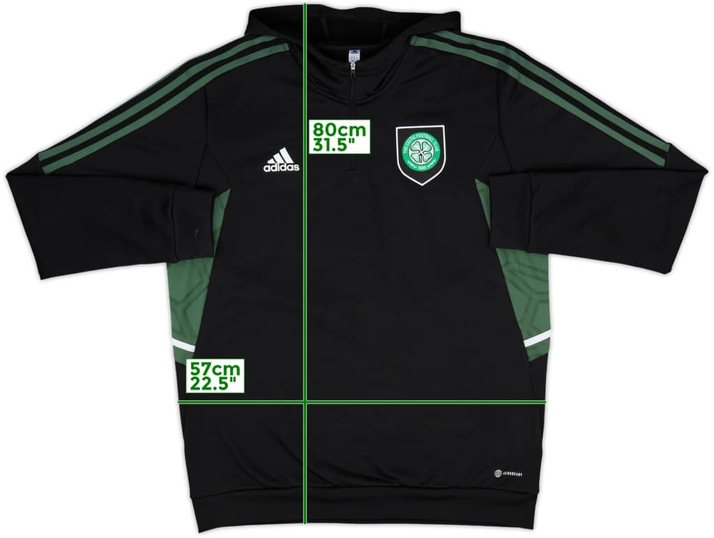 2022-23 Celtic adidas Hooded 1/4 Zip Drill Top - 10/10 - (XL)