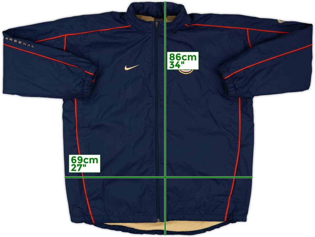 2001-02 Arsenal Nike Hooded Rain Jacket - 8/10 - (L)