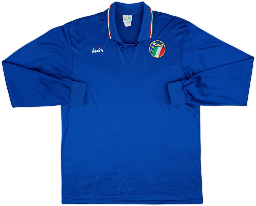 1986-90 Italy Home L/S Shirt - 9/10 - (XL)