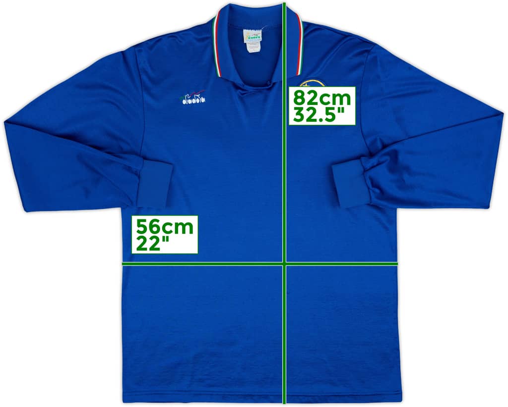 1986-90 Italy Home L/S Shirt - 9/10 - (XL)