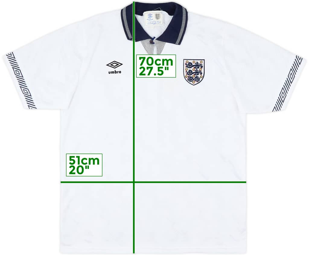 1990-92 England Home Shirt - 10/10 - (M)