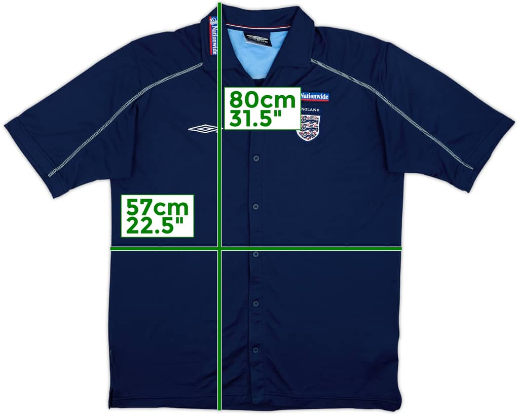 2002-04 England Umbro Button-Up Shirt - 9/10 - (XL)