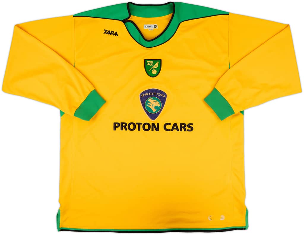 2005-06 Norwich Home L/S Shirt - 8/10 - (3XL)
