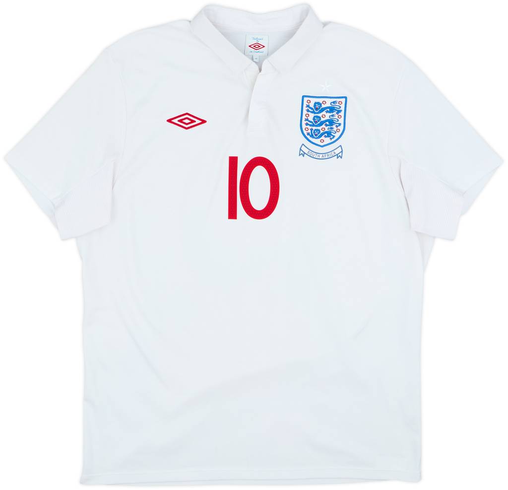 2009-10 England 'South Africa' Home Shirt Rooney #10
