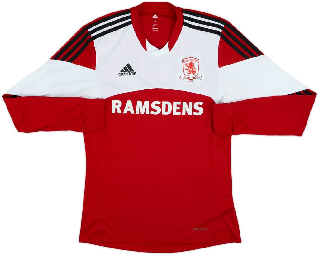 2013-14 Middlesbrough Home L/S Shirt - 6/10 - (S)
