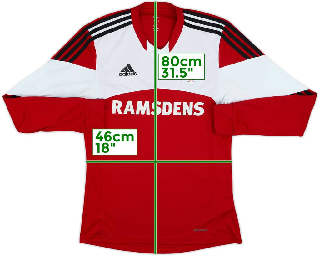 2013-14 Middlesbrough Home L/S Shirt - 6/10 - (S)