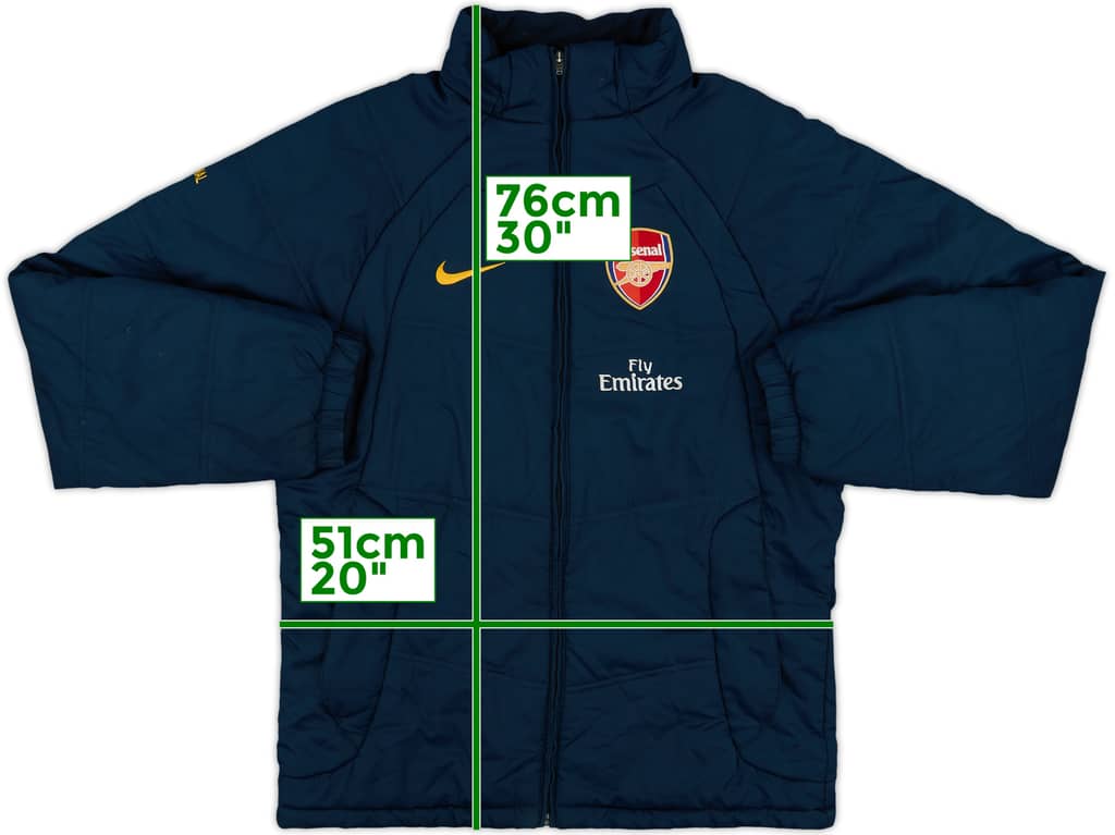 2007-08 Arsenal Nike Hooded Padded Bench Coat - 7/10 - (S)