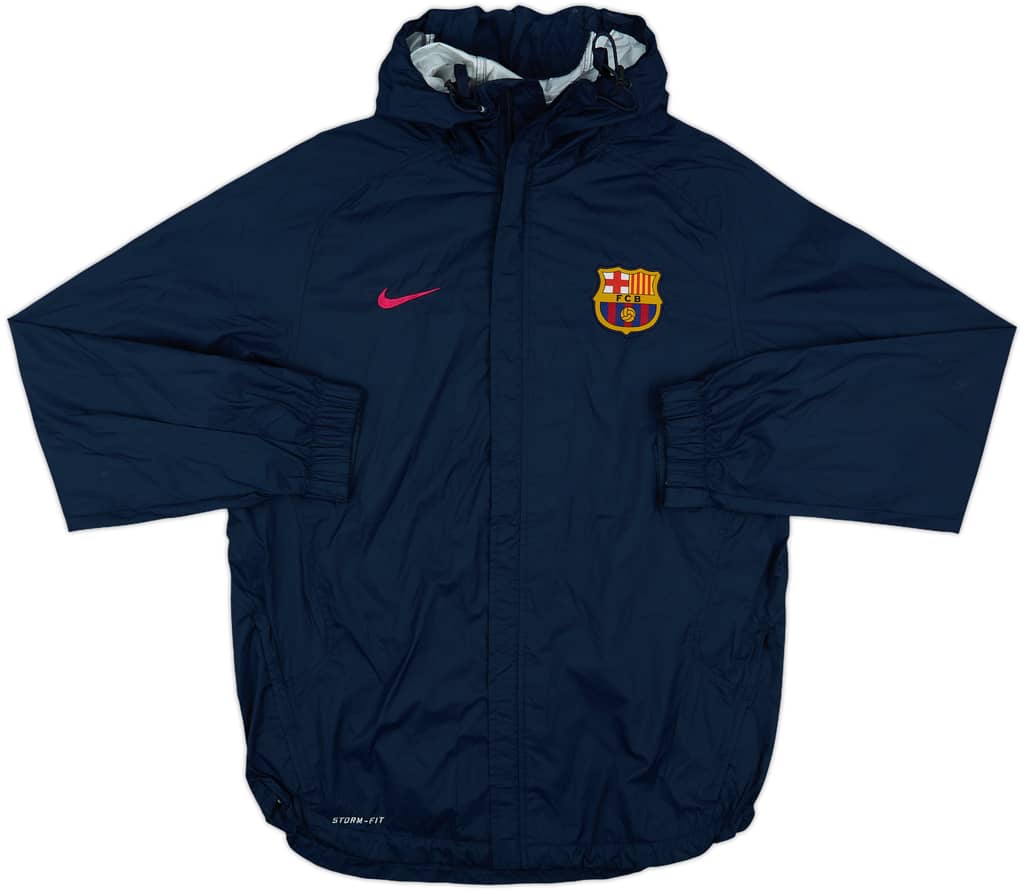 2010-11 Barcelona Nike Hooded Rain Jacket - 8/10 - (L)