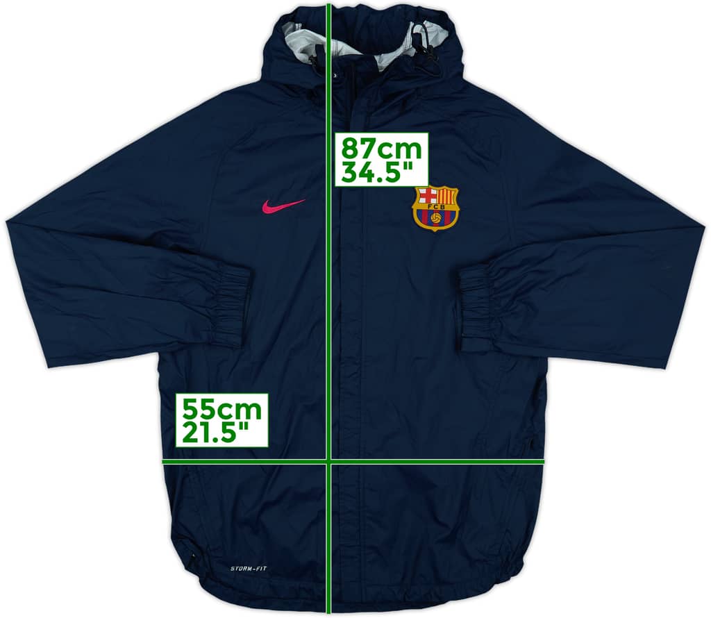 2010-11 Barcelona Nike Hooded Rain Jacket - 8/10 - (L)