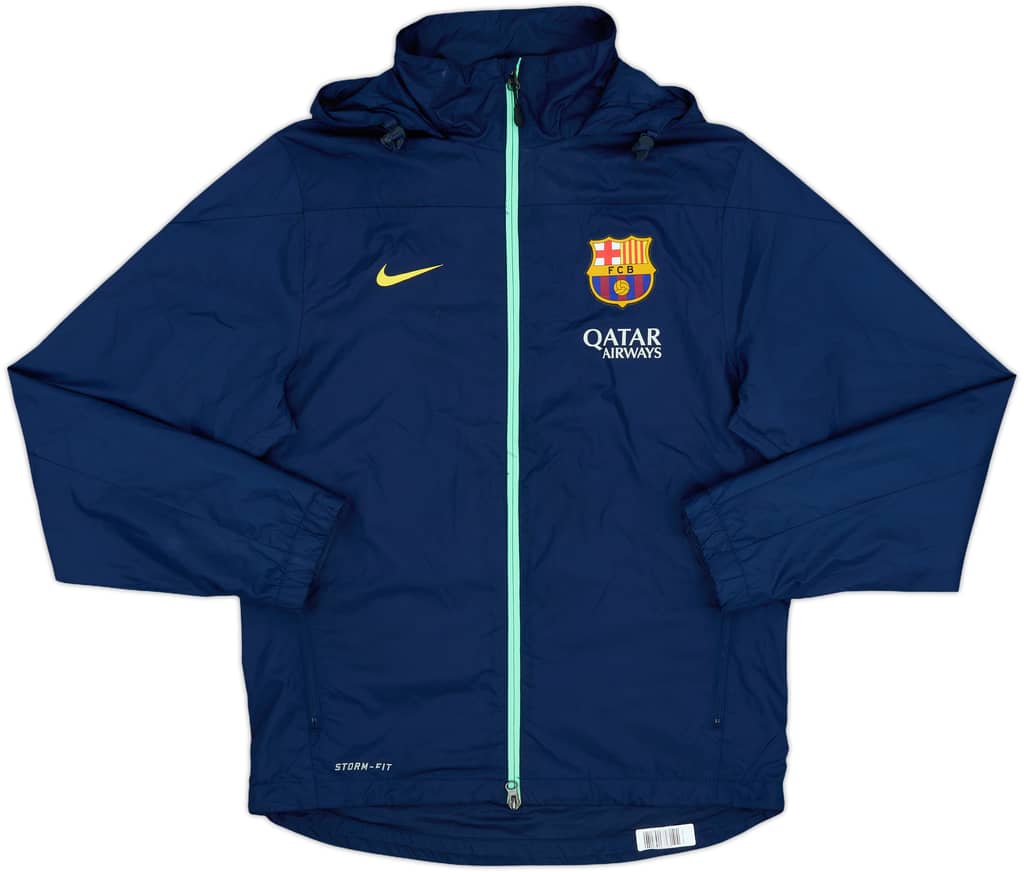 2013-14 Barcelona Nike Hooded Rain Jacket - 8/10 - (S)