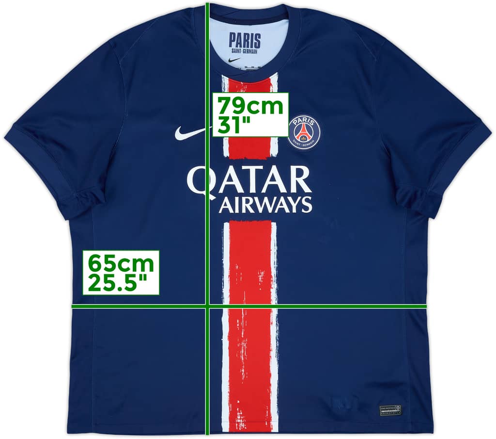 2024-25 Paris Saint-Germain Home Shirt - 8/10 - (XXL)