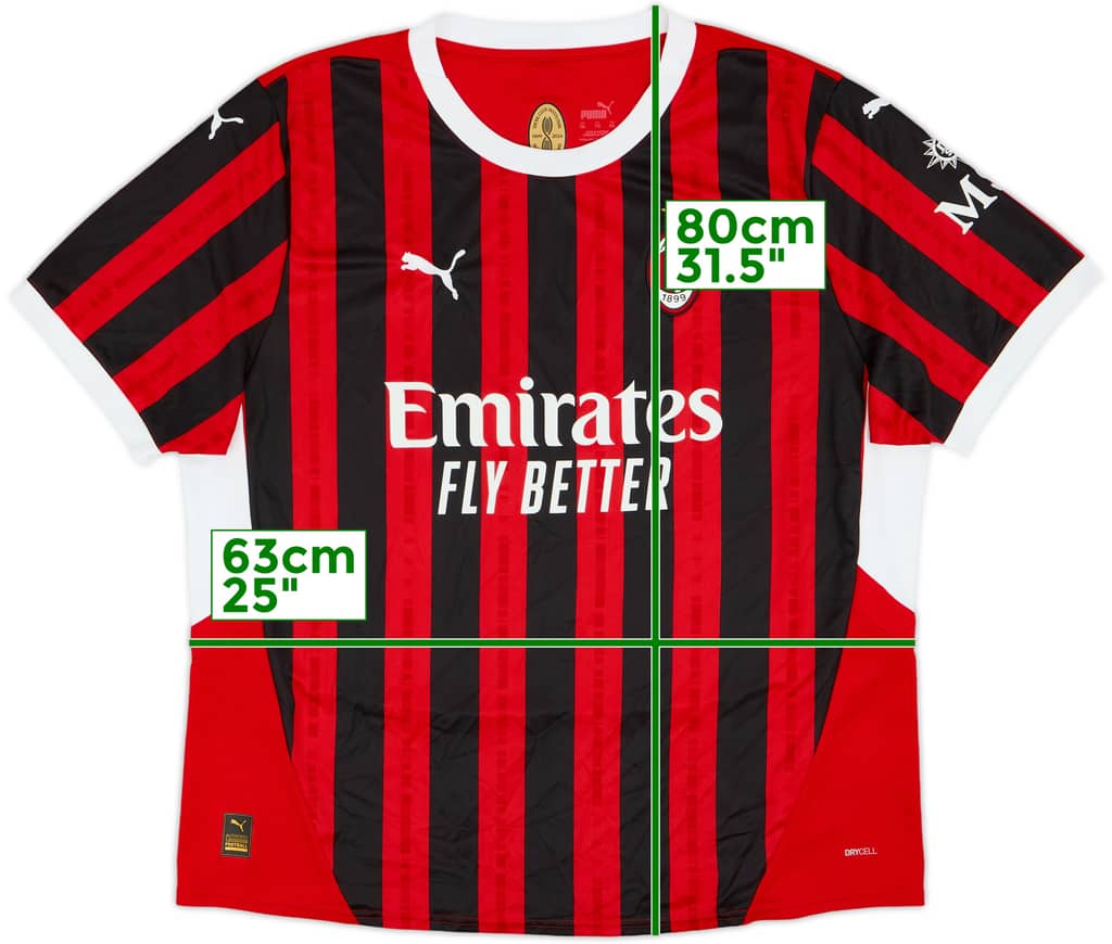 2024-25 AC Milan Home Shirt - 10/10 - (XXL)