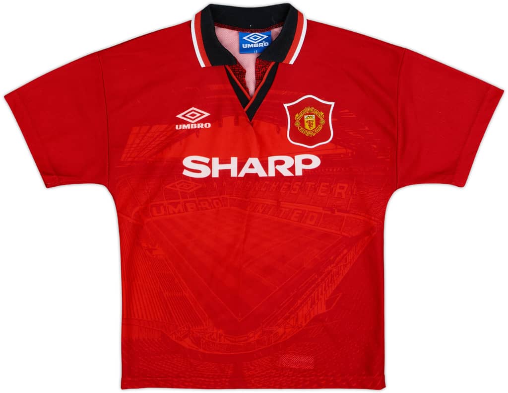 1994-96 Manchester United Home Shirt - 8/10 - (L.Boys)