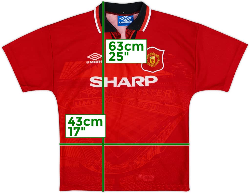 1994-96 Manchester United Home Shirt - 8/10 - (L.Boys)