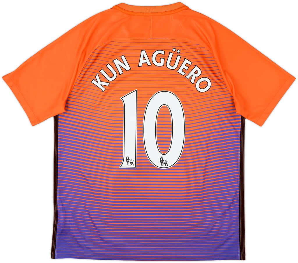 2016-17 Manchester City Third Shirt Kun Aguero #10 - 8/10 - (L)