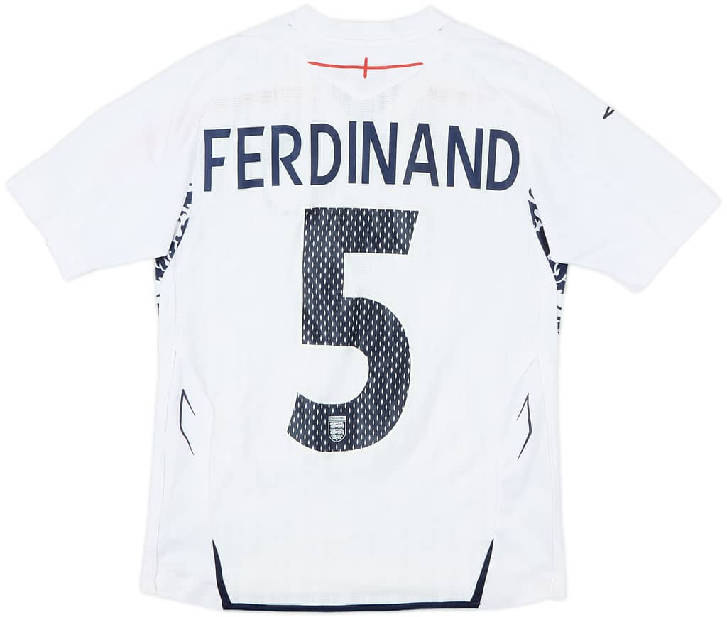 2007-09 England Home Shirt Ferdinand #5 - 5/10 - (M.Boys)