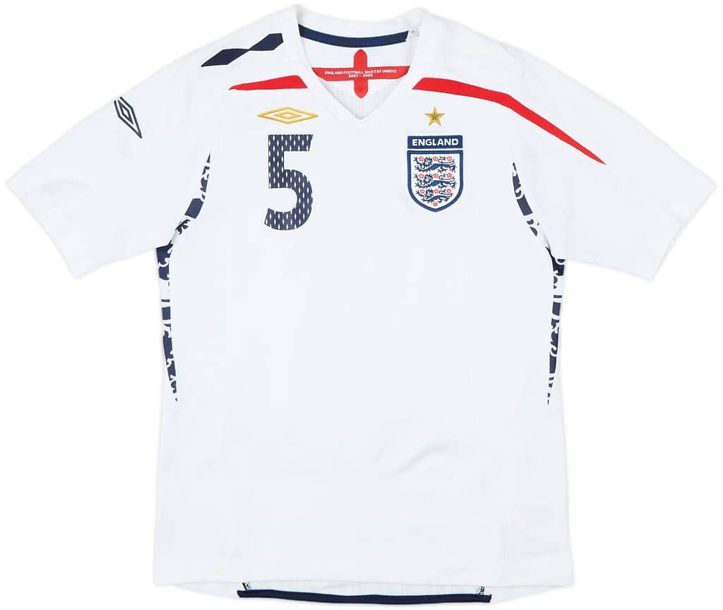 2007-09 England Home Shirt Ferdinand #5 - 5/10 - (M.Boys)