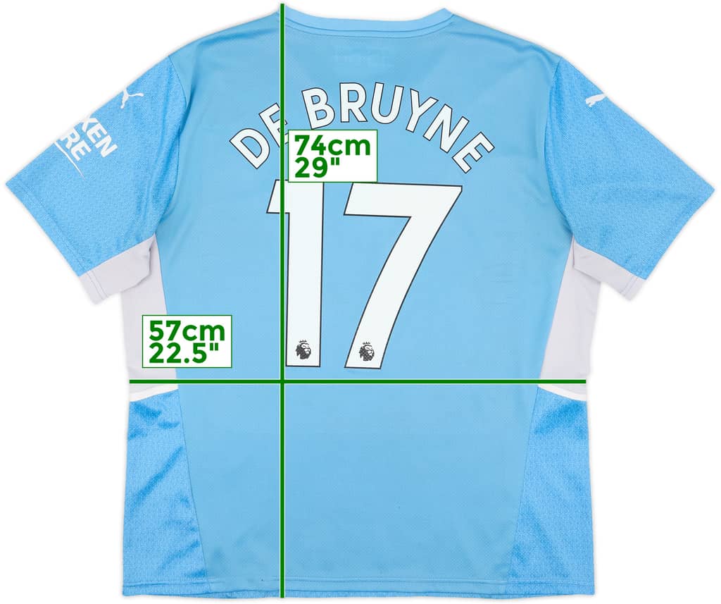 2021-22 Manchester City Home Shirt De Bruyne #17 - 5/10 - (XL)
