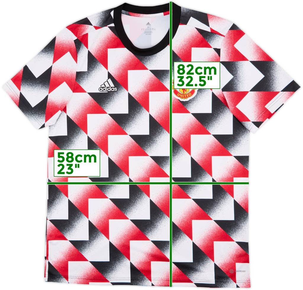 2022-23 Manchester United adidas Pre-Match Shirt - 8/10 - (XL)