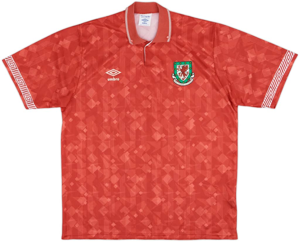 1990-92 Wales Home Shirt - 8/10 - (XL)