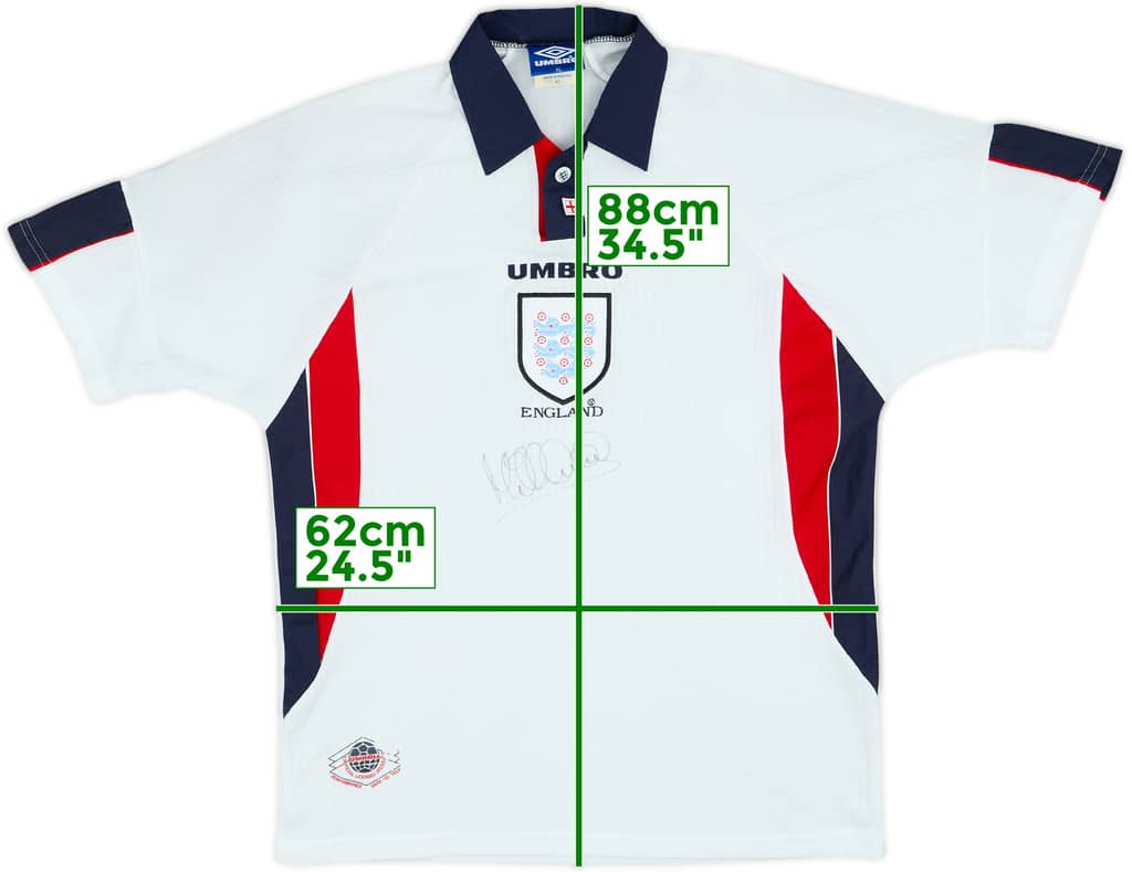 1997-99 England Signed Home Shirt - 7/10 - (XL)