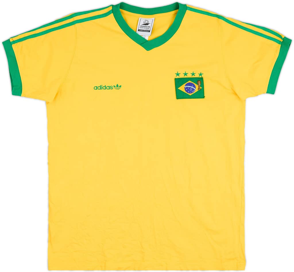 1998 Brazil adidas 'Coupe du Monde' Cotton Tee - 9/10 - (XL)