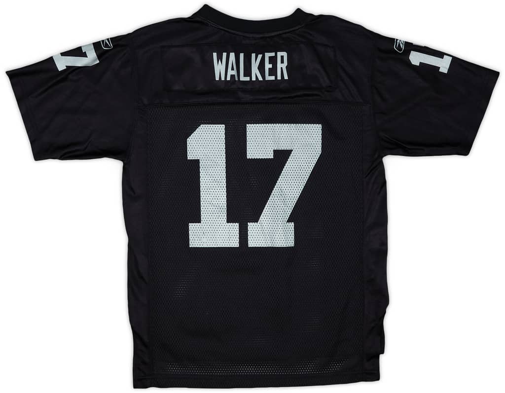 2008 Oakland Raiders Walker #17 Reebok On Field Home Jersey - 9/10 - (L.Boys)