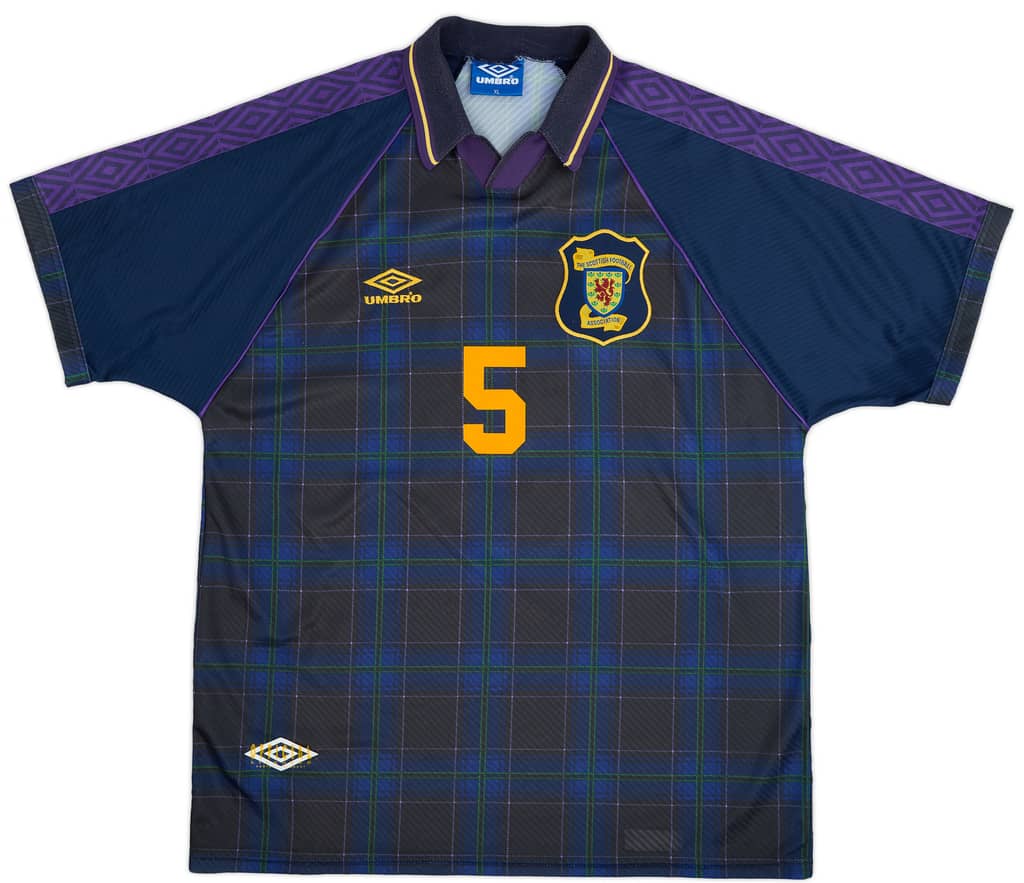 1994-96 Scotland Home Shirt Hendry #5 - 9/10 - (XL)