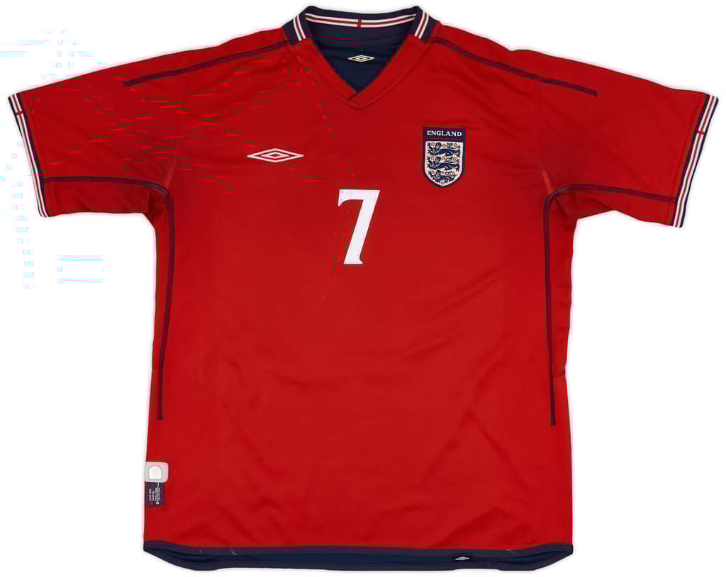 2002-04 England Away Shirt Beckham #7 - 5/10 - (XL)