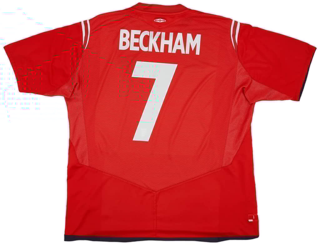 2004-06 England Away Shirt Beckham #7 - 5/10 - (XXL)