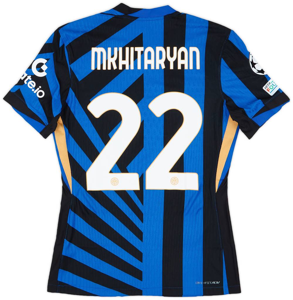 2024-25 Inter Milan Match Issue Champions League Home Shirt Mkhitaryan #22