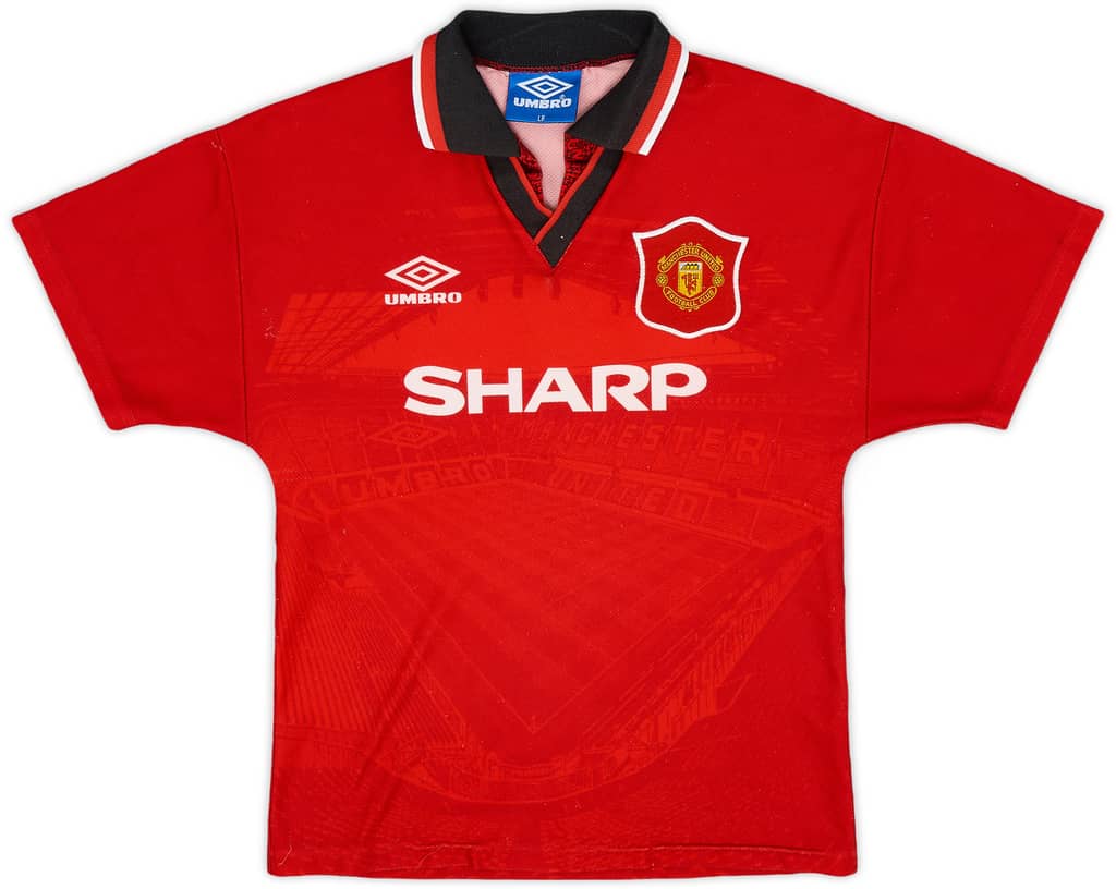 1994-96 Manchester United Home Shirt - 7/10 - (L.Boys)