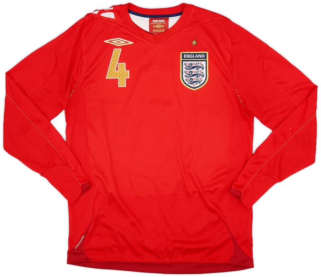 2006-08 England L/S Away Shirt Gerrard #4 - 7/10 - (M)