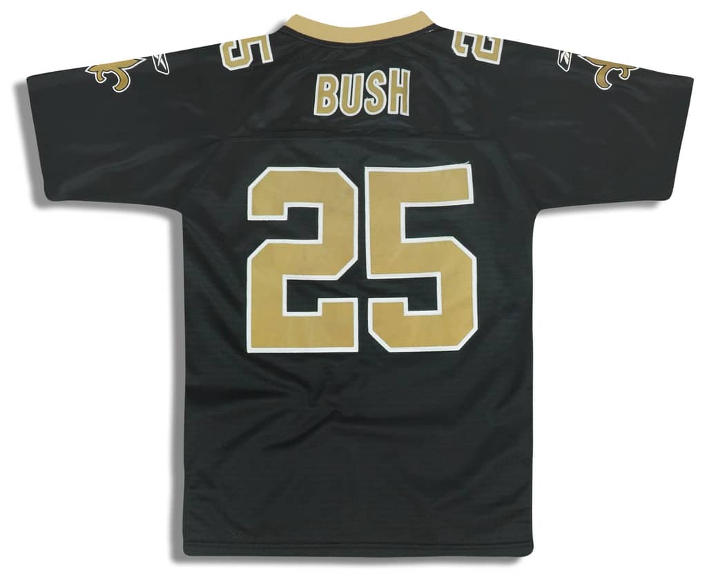 2007 New Orleans Saints Bush #25 Reebok Premier Jersey (Home) Y