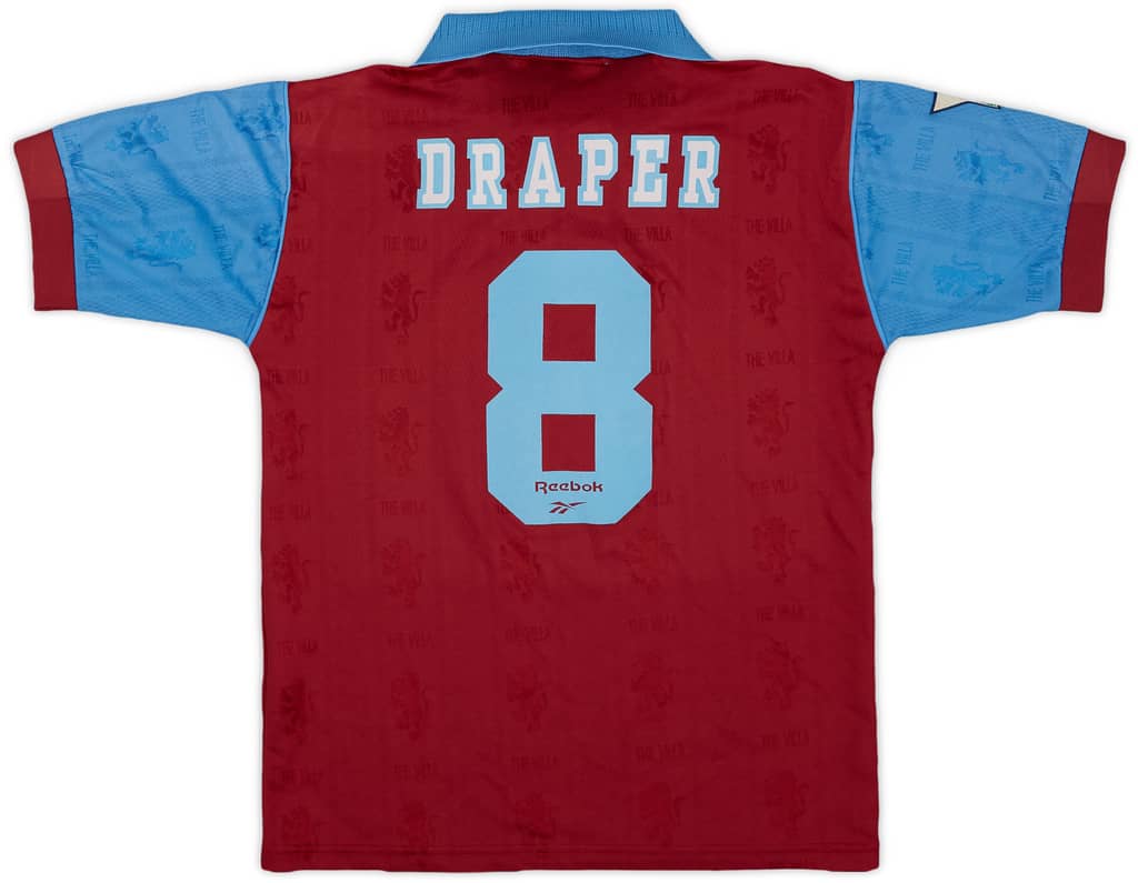 1995-97 Aston Villa Home Shirt Draper #8 - 9/10 - (M.Boys)