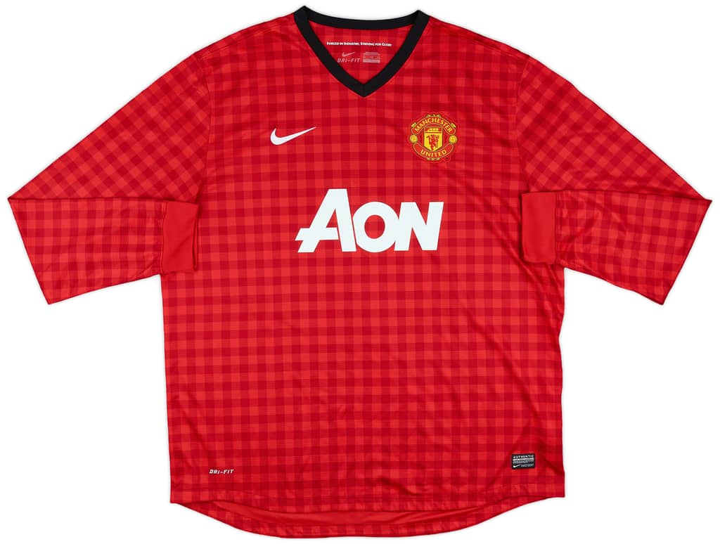 2012-13 Manchester United Home L/S Shirt Rooney #10 - 8/10 - (XXL)