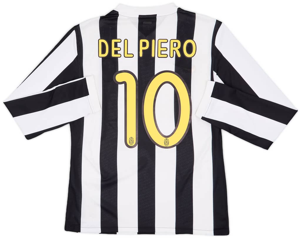 2009-10 Juventus Authentic Home L/S Shirt Del Piero #10 - 8/10 - (M)