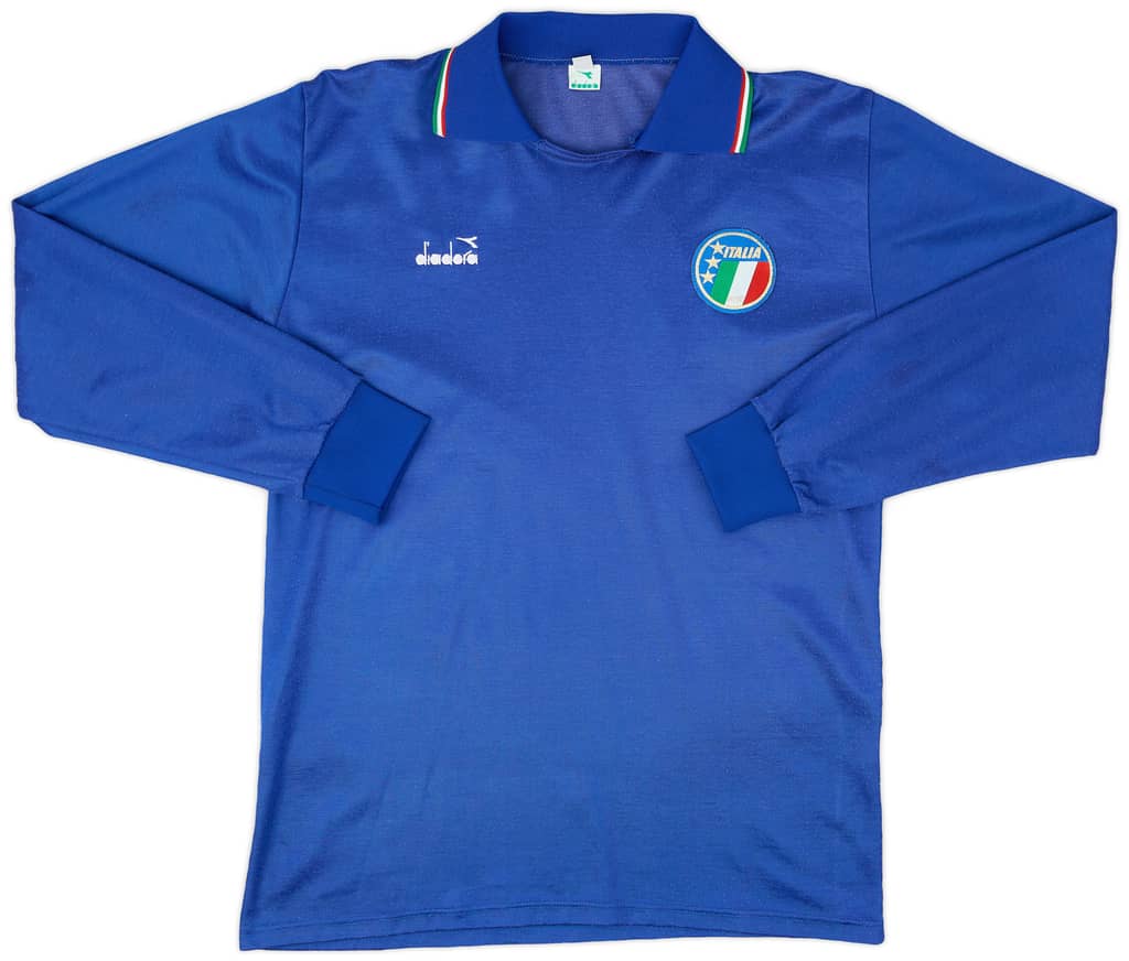 1986-90 Italy Home L/S Shirt - 8/10 - (XL)