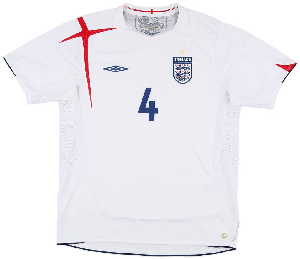 2005-07 England Home Shirt Gerrard #4 - 6/10 - (L)