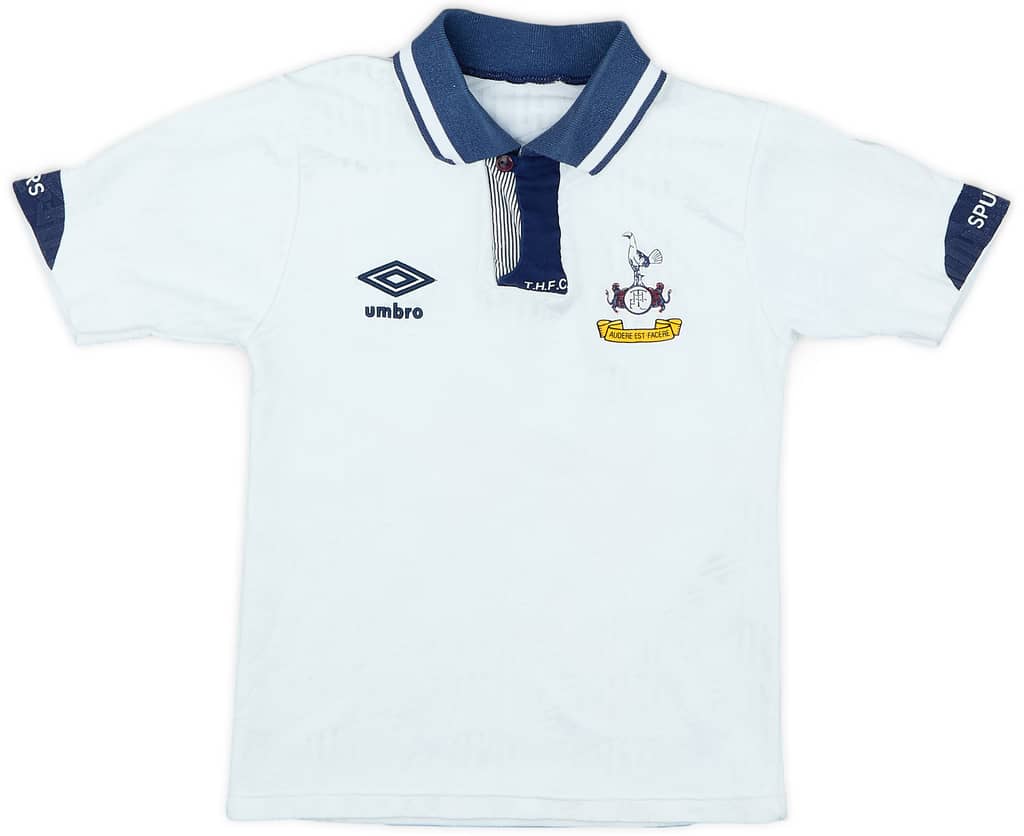 1991-93 Tottenham Home Shirt - 8/10 - (S.Boys)
