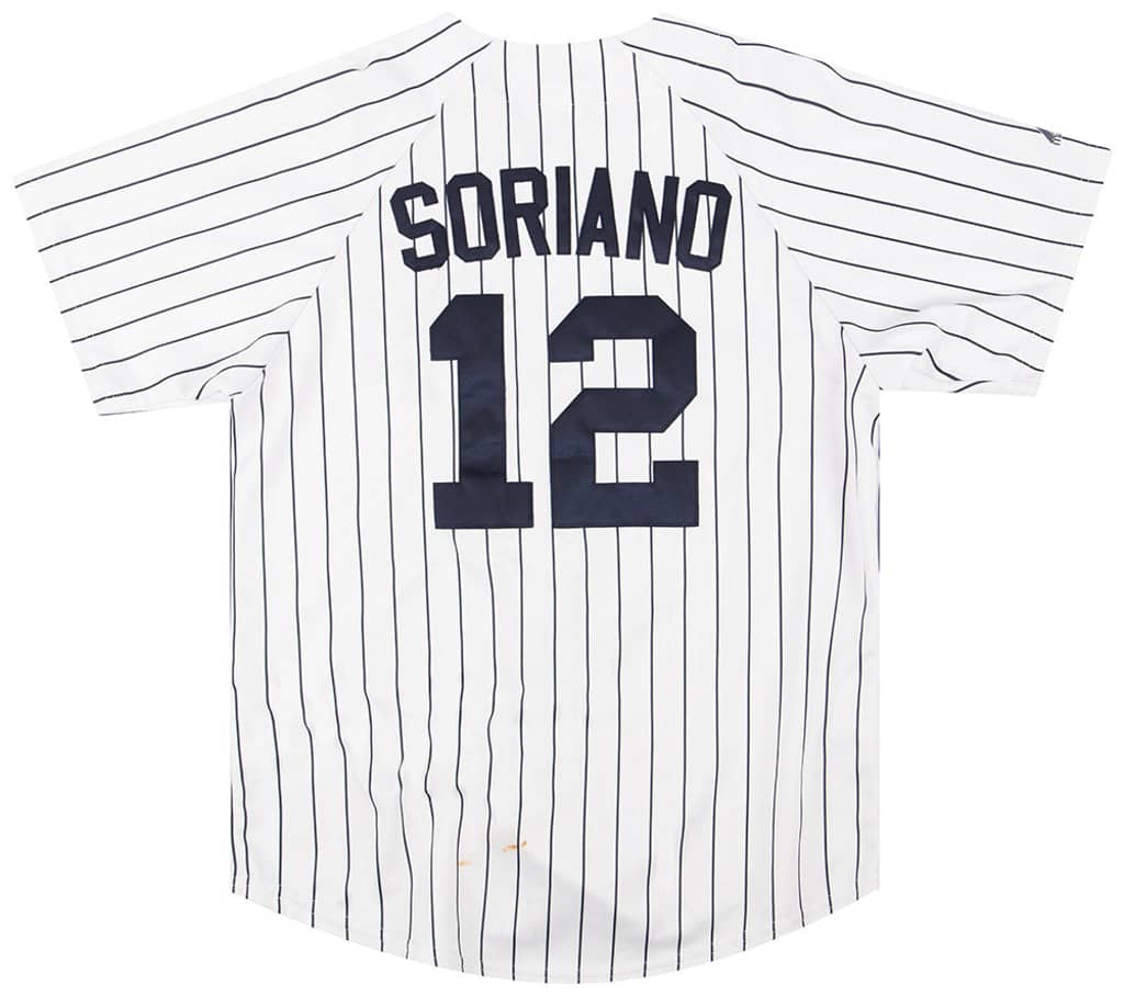 2003 New York Yankees Soriano #12 Majestic Jersey (Home) Y