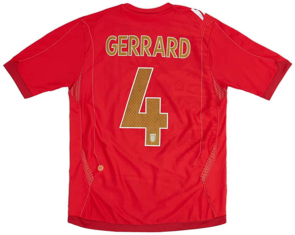 2006-08 England Away Shirt Gerrard #4 - 7/10 - (M)
